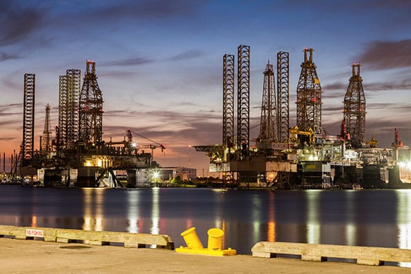 Harbor in Galveston. Galveston, Texas, USA.