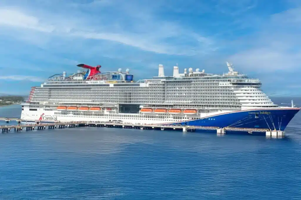 Side view of the Carnival Jubilee cruise ship.