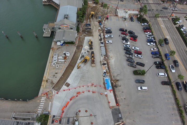 Aerial view of internal road construction