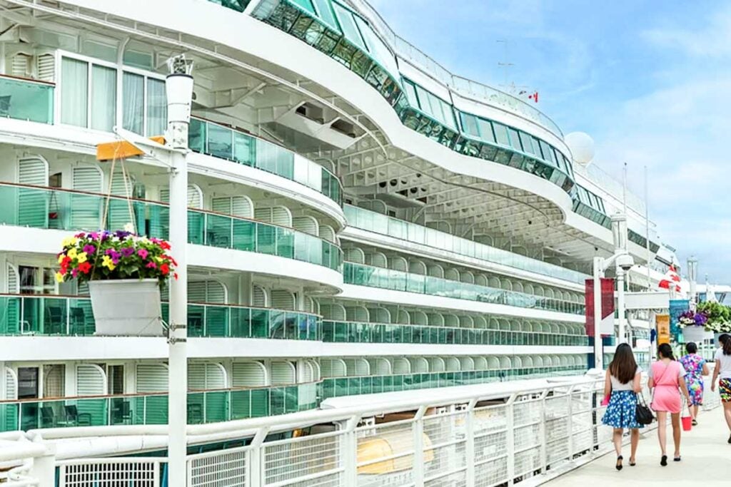 Cruise ship docked at Terminal 16 Galveston before departure
